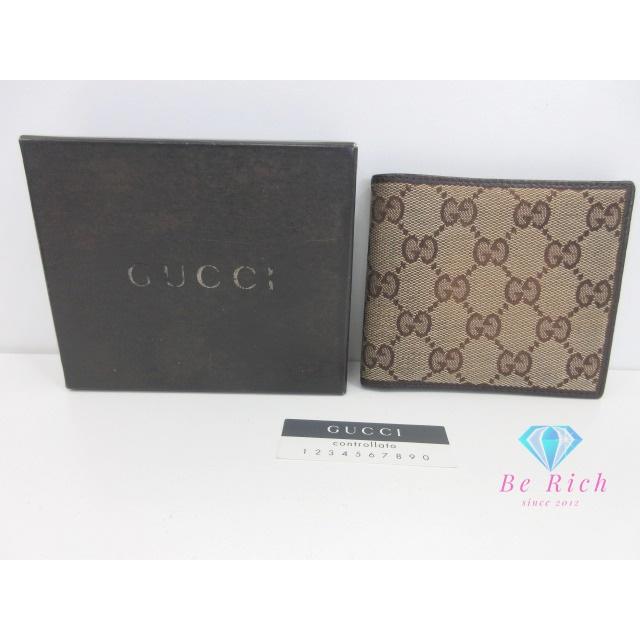 GUCCI（グッチ） 財布 二つ折り財布 04862 GG ベージュ 茶 キャンバス