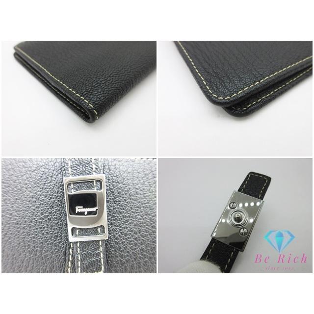 【激レア】サルヴァトーレ　フェラガモ　ブラックレザー 長財布 FERRAGAMO（フェラガモ） サルヴァトーレ 二つ折り 長財布 黒 ブラック