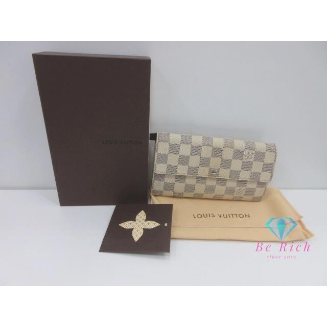 鑑定済【ルイヴィトン】ダミエ　アズール　ポルトフォイユサラ　長財布　N61735 LOUIS VUITTON（ルイ・ヴィトン） ルイ ヴィトン LOUIS VUITTON N61735