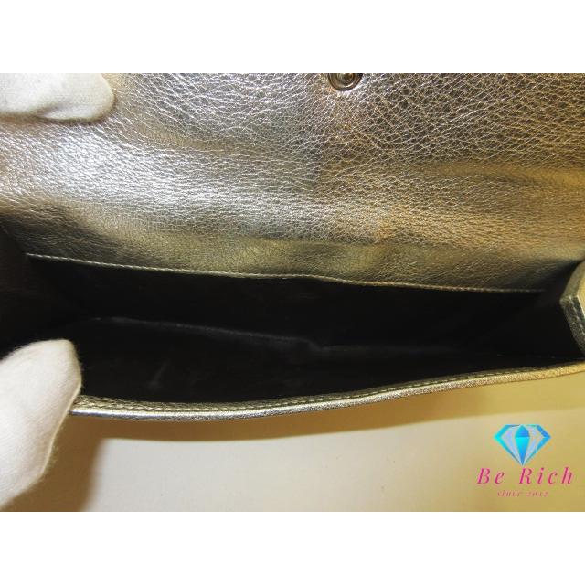 GG グッチ GUCCI Wホック 二つ折り 長財布 アビー ベージュ ゴールド