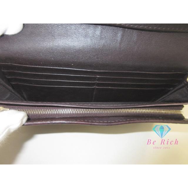 GUCCI グッチ 二つ折り 長財布 204836 GG シマ ダークブラウン