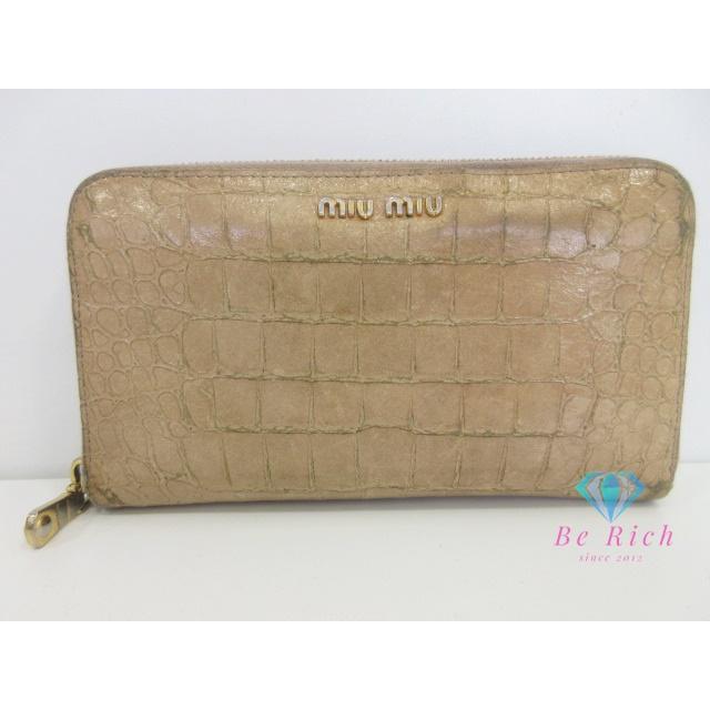 miu miu（ミュウミュウ） 二つ折り財布 ラウンド ファスナー 長財布 