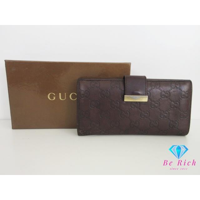 新品未使用✨Gucci 長財布 ブラウン　セール中‼️ GG グッチ GUCCI Wホック 二つ折り 長財布 シマ 茶 ブラウン 212089