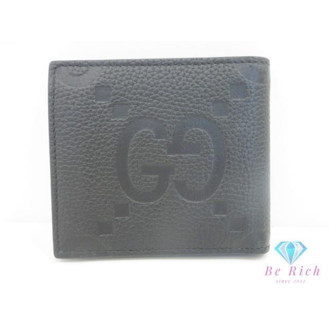 GUCCI（グッチ） 二つ折り財布 ジャンボ GG 739479 黒 ブラック レザー