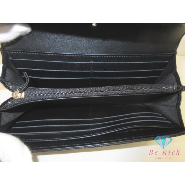 美品 シャネル CHANEL マトラッセ CC フィリグリー 二つ折り財布 長財布 A84448 ブラック 黒 キャビアスキン【中古】【送料無料】  bs4196の画像