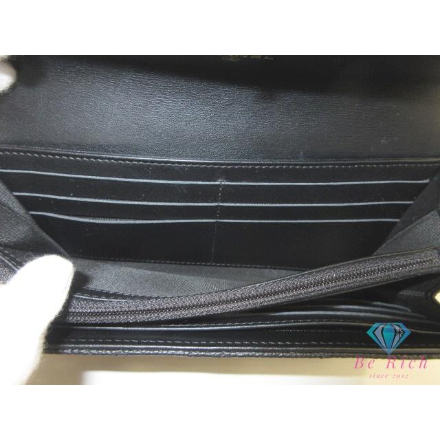 美品 シャネル CHANEL マトラッセ CC フィリグリー 二つ折り財布 長財布 A84448 ブラック 黒 キャビアスキン【中古】【送料無料】  bs4196の画像