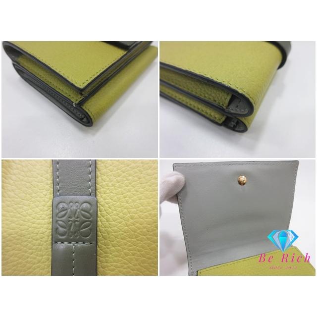 【50周年・美品】ロエベ トライフォールド 三つ折り財布 アナグラム イエロー LOEWE（ロエベ） トライフォールド ウォレット 三つ折り財布
