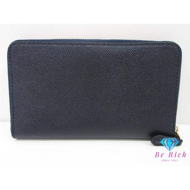 美品 COACH コーチ ラウンドファスナー 長財布 ネイビー ロゴ 本革 COACH（コーチ） ラウンド ファスナー 長財布 58584 紺 ネイビー