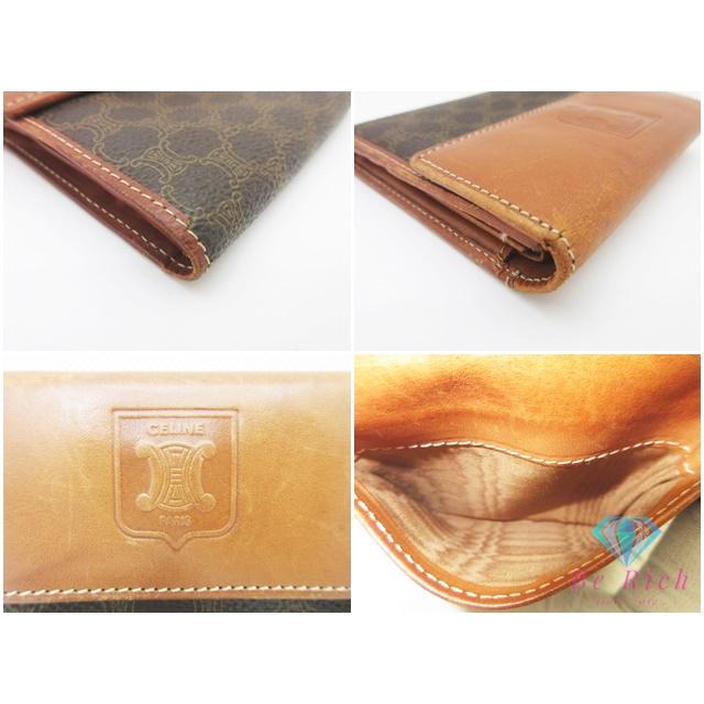 CELINE（セリーヌ） 二つ折り財布 マカダム ベージュ ブラウン 茶 PVC