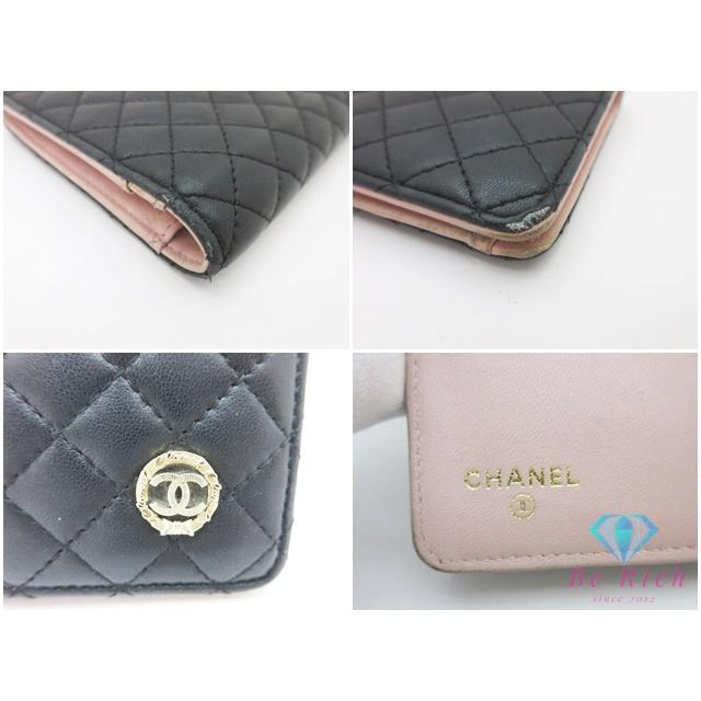 CHANEL（シャネル） マイクロ マトラッセ 二つ折り財布 長財布 黒