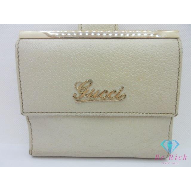 GUCCI（グッチ） Wホック 二つ折り財布 170369 レザー 白 アイボリー