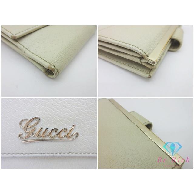 GUCCI（グッチ） Wホック 二つ折り財布 170369 レザー 白 アイボリー
