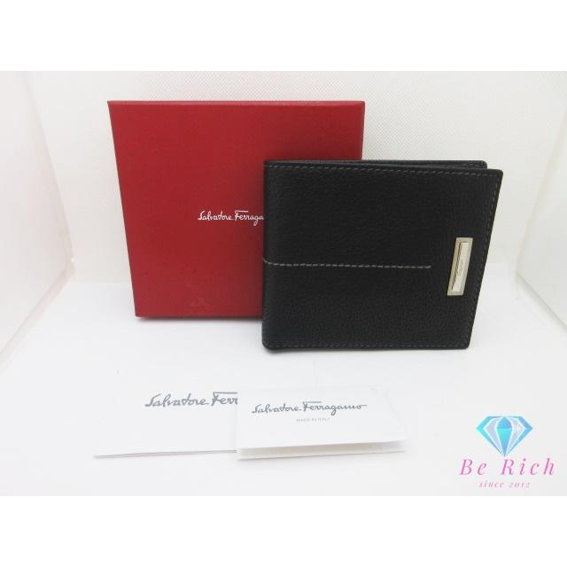 FERRAGAMO（フェラガモ） 美品 サルヴァトーレ 二つ折り 財布 黒