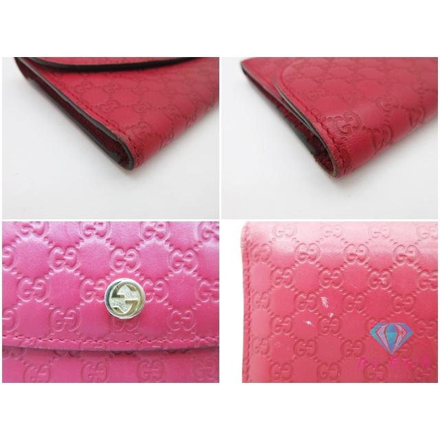 GG GUCCI 三つ折り 長財布 マイクロ グッチ 256926 赤 レッド ロゴ