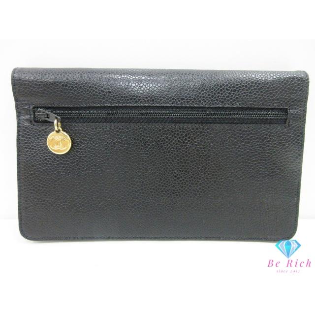 CHANEL（シャネル） 二つ折り 長財布 A01434 黒 ブラック キャビア