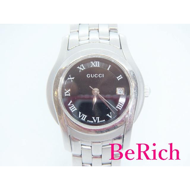 GUCCI グッチ 5500L レディース 腕時計 デイト 黒 文字盤 SS