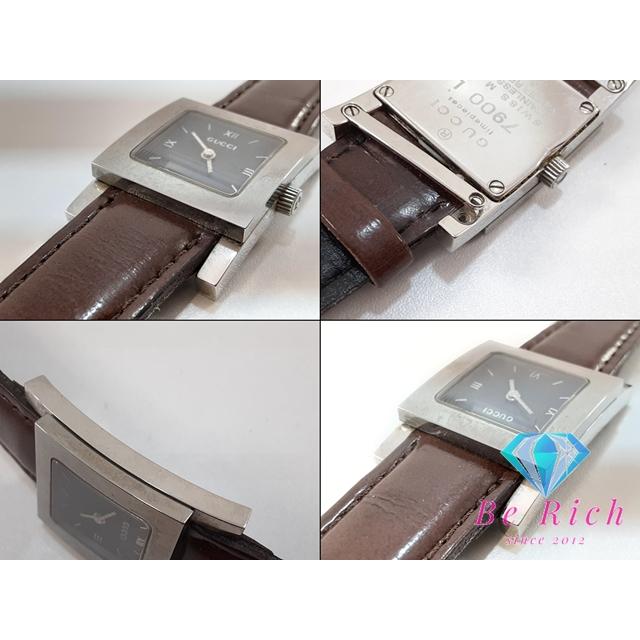 【美品】GUCCI グッチ 7900L ブラック スクエアウォッチ レディース GUCCI（グッチ） レディース 腕時計 7900L スクエア 黒 ブラック