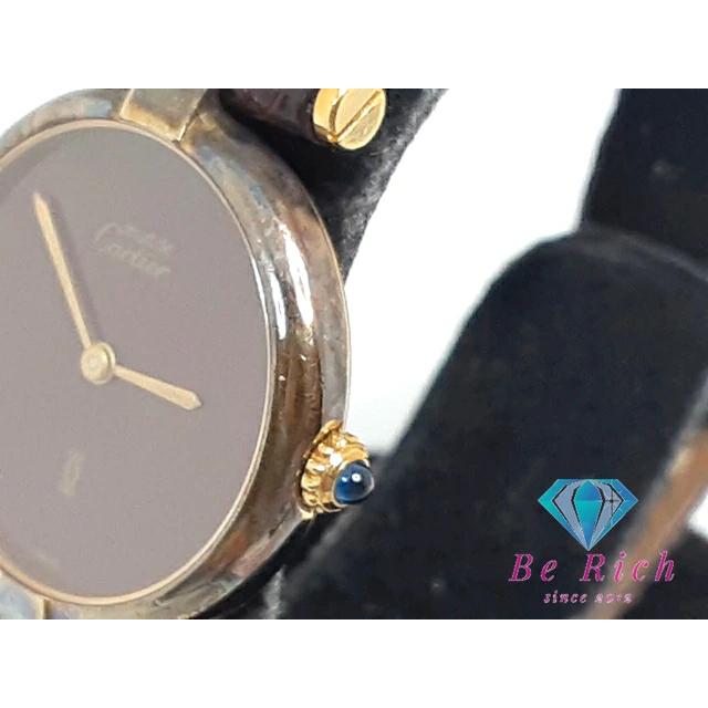 カルティエ Cartier マスト ヴァンドーム ヴェルメイユ レディース 腕時計 ボルドー SV 925 GP  クォーツ【中古】【送料無料】 bt3076 | Cartier | 01