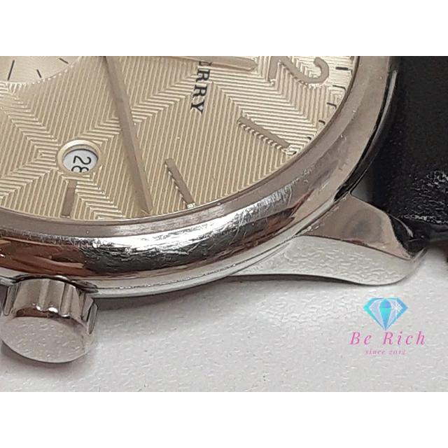 バーバリー BURBERRY BU10008 クラシック メンズ 腕時計 デイト スモセコ ラウンド SS レザー ブレス ロゴ クォーツ【中古】 bt3205 | BURBERRY | 01