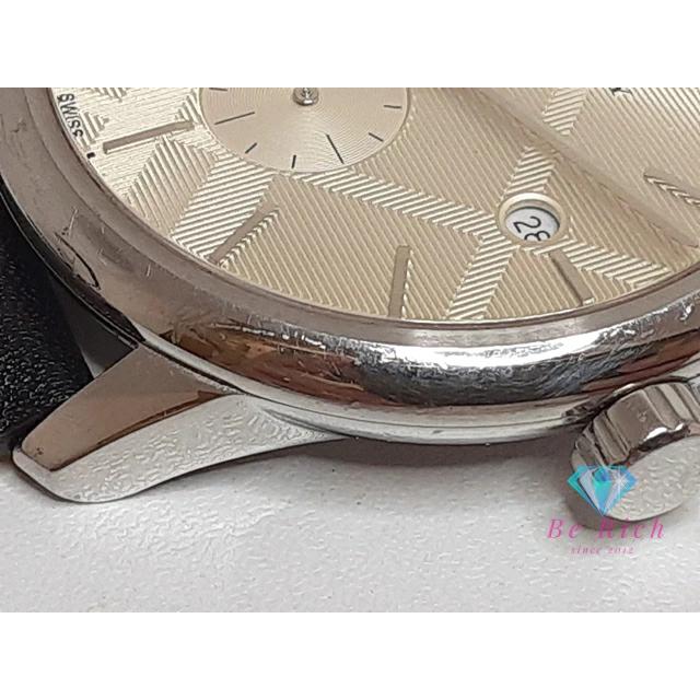 バーバリー BURBERRY BU10008 クラシック メンズ 腕時計 デイト スモセコ ラウンド SS レザー ブレス ロゴ クォーツ【中古】 bt3205 | BURBERRY | 02