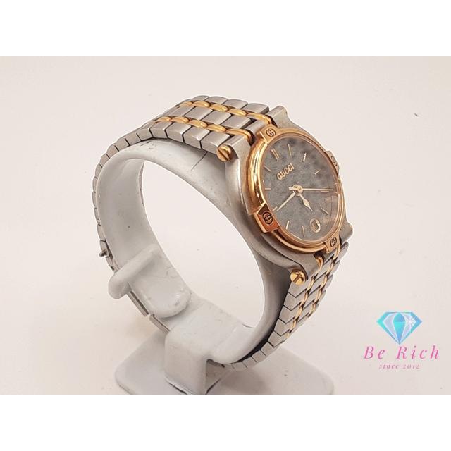 GUCCI グッチ レディース 腕時計 デイト 9000L ラウンド 黒