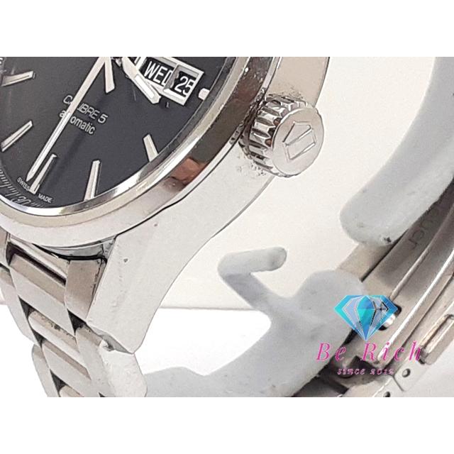 タグホイヤー TAG HEUER カレラ キャリバー5 自動巻き メンズ 腕時計 デイデイト WAR201-A 黒 シルバー SS【中古】【送料無料】 bt3272の画像