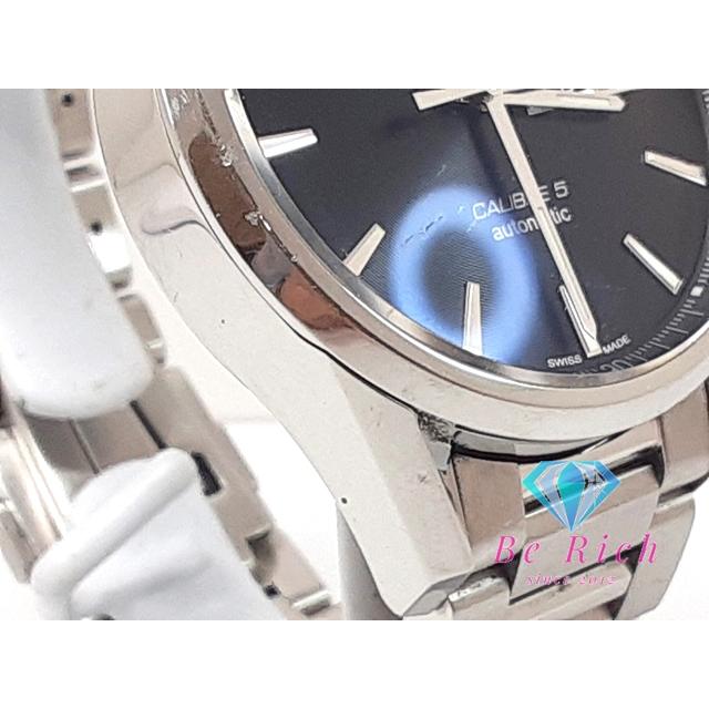 タグホイヤー TAG HEUER カレラ キャリバー5 自動巻き メンズ 腕時計 デイデイト WAR201-A 黒 シルバー SS【中古】【送料無料】 bt3272の画像