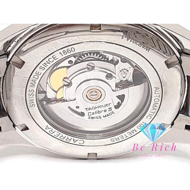 タグホイヤー TAG HEUER カレラ キャリバー5 自動巻き メンズ 腕時計 デイデイト WAR201-A 黒 シルバー SS【中古】【送料無料】 bt3272の画像