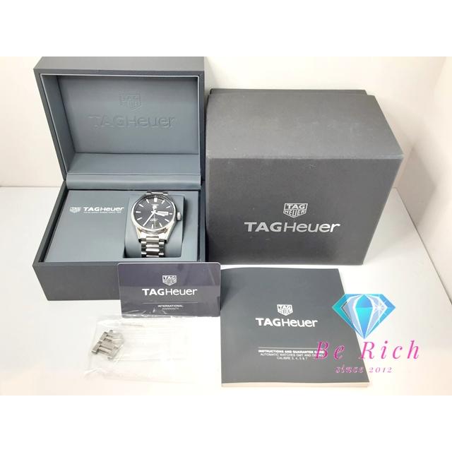 タグホイヤー TAG HEUER カレラ キャリバー5 自動巻き メンズ 腕時計 デイデイト WAR201-A 黒 シルバー SS【中古】【送料無料】 bt3272の画像