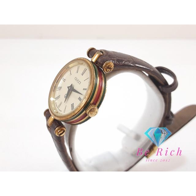 GUCCI（グッチ） レディース 腕時計 アイボリー ブラウン 茶 SS レザー