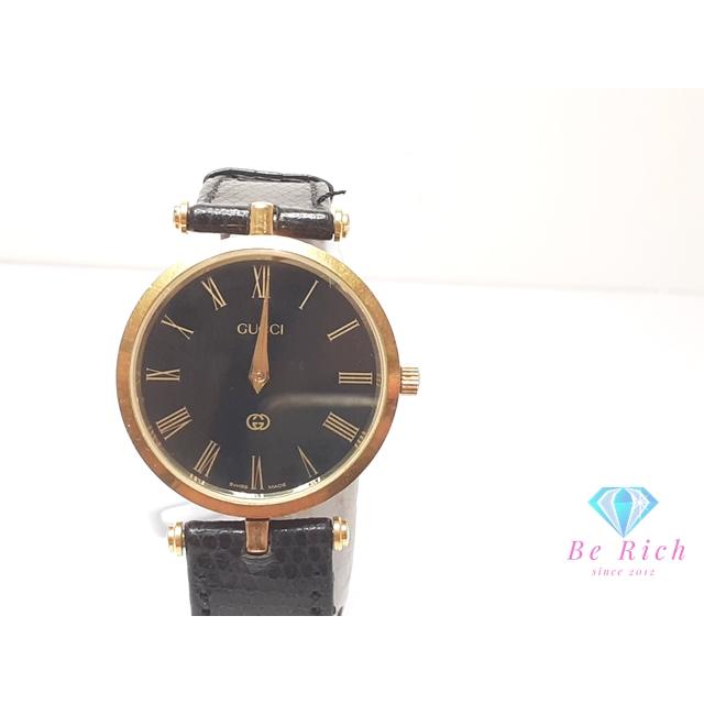 GUCCI アナログ腕時計 ブラック GUCCI（グッチ） メンズ 腕時計 黒 ブラック SS レザー アナログ