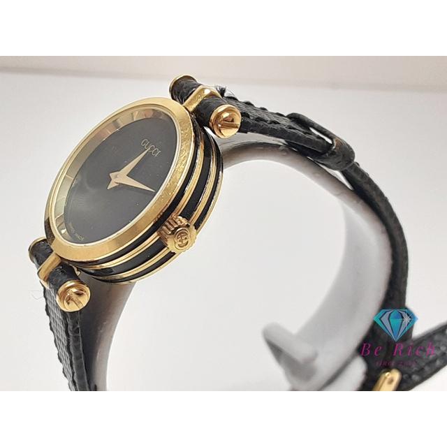 GUCCI グッチ レディース 腕時計 黒 ブラック SS レザー