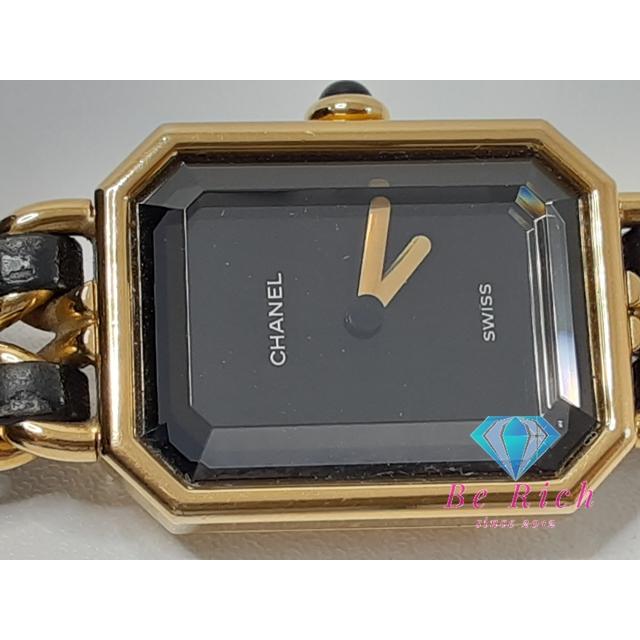 シャネル CHANEL プルミエール M 腕時計 時計 GP（ゴールドメッキ） レザーベルト レディース ブラック系 H0001 【中古】 PREMIERE（CHANEL） シャネル CHANEL プルミエール M H0001 レディース