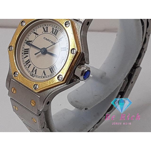 カルティエ Cartier サントス オクタゴン SM レディース 腕時計 187903 YG SS コンビ アイボリー クオーツ【中古】【送料無料】 bt3360 | SANTOS DE CARTIER | 01
