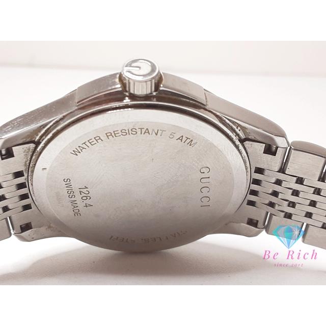 グッチ GUCCI Gタイムレス メンズ 腕時計 デイト 126.4 黒 ブラック シルバー SS ブレス アナログ クォーツ 【中古】【送料無料】 bt3373 | GUCCI | 04