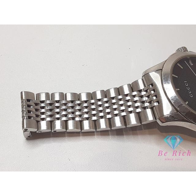 グッチ GUCCI Gタイムレス メンズ 腕時計 デイト 126.4 黒 ブラック シルバー SS ブレス アナログ クォーツ 【中古】【送料無料】 bt3373 | GUCCI | 07