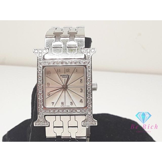 エルメス HERMES Hウォッチ ダイヤ ベゼル レディース 腕時計 HH1.230.271 シルバー SS ブレス ロゴ クォーツ【中古】【送料無料】 bt3380 | HERMES