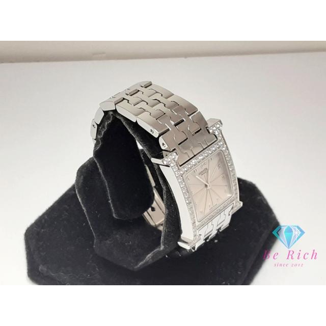エルメス HERMES Hウォッチ ダイヤ ベゼル レディース 腕時計 HH1.230.271 シルバー SS ブレス ロゴ クォーツ【中古】【送料無料】 bt3380 | HERMES | 02
