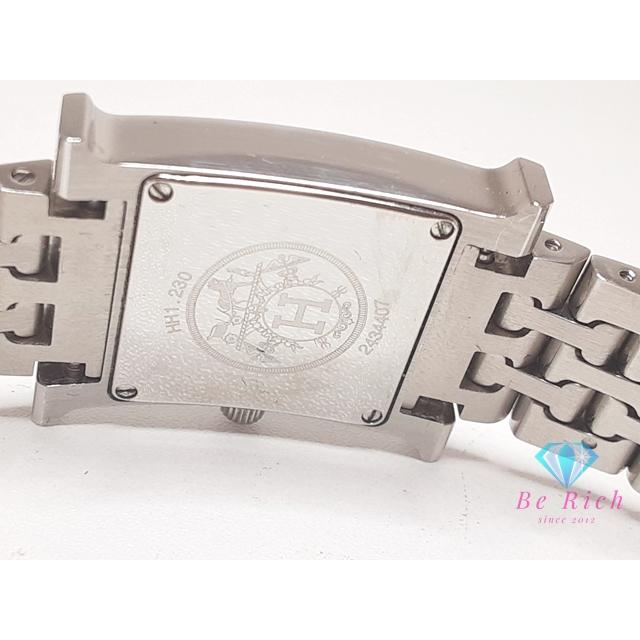 エルメス HERMES Hウォッチ ダイヤ ベゼル レディース 腕時計 HH1.230.271 シルバー SS ブレス ロゴ クォーツ【中古】【送料無料】 bt3380 | HERMES | 04