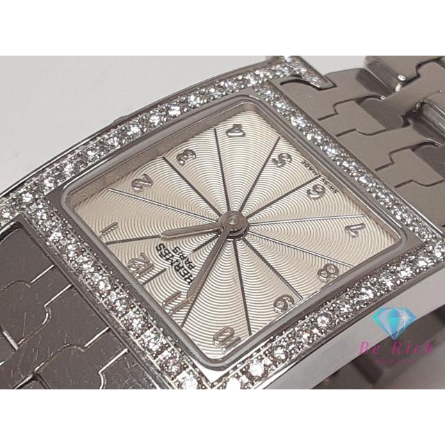 エルメス HERMES Hウォッチ ダイヤ ベゼル レディース 腕時計 HH1.230.271 シルバー SS ブレス ロゴ クォーツ【中古】【送料無料】 bt3380 | HERMES | 05