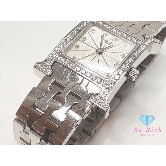 エルメス HERMES Hウォッチ ダイヤ ベゼル レディース 腕時計 HH1.230.271 シルバー SS ブレス ロゴ クォーツ【中古】【送料無料】 bt3380 | HERMES | 06