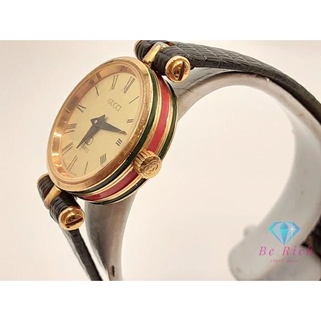 GUCCI（グッチ） レディース 腕時計 シェリー ウェブ ゴールド 黒 SS