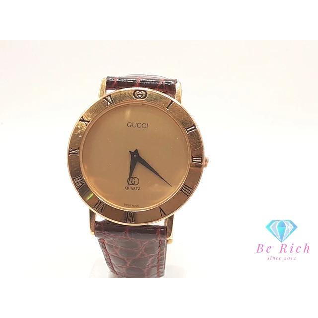 グッチ GUCCI メンズ 腕時計 3001M ゴールド ブラウン 茶 SS レザー ブレス アナログ クォーツ QZ ウォッチ オールド【中古】 bt3388 | GUCCI