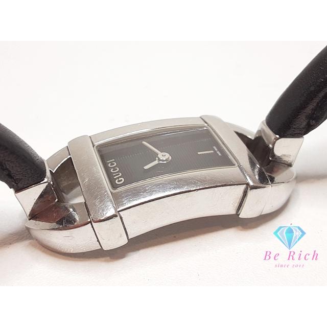 GUCCI グッチ レディース 腕時計 6800L スクエア 黒 ブラック シルバー