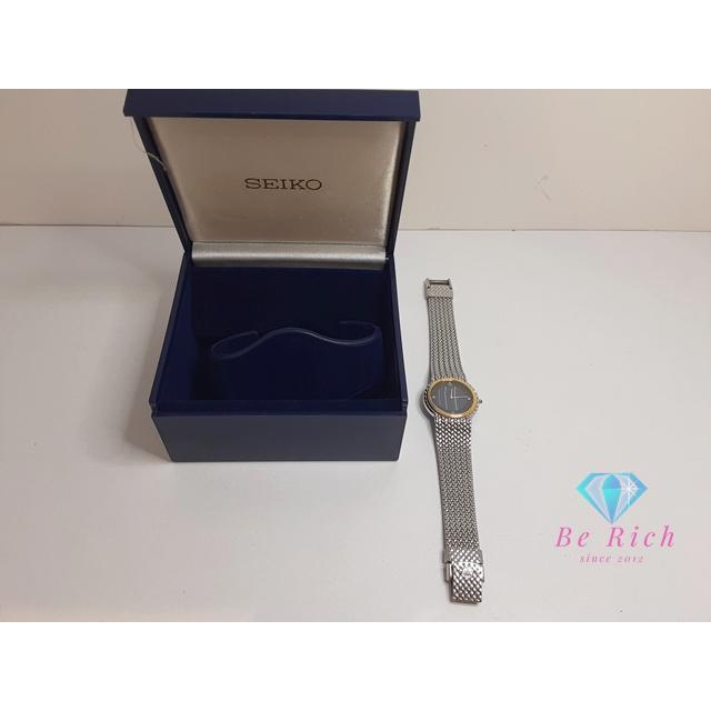 SEIKO セイコー 5A70-0260 クレドール ラウンドフェイス ブルーメノウ 腕時計 SS SS K18YG レディース [中古] SEIKO（セイコー） 5A70-0260 クレドール ラウンドフェイス ブルー