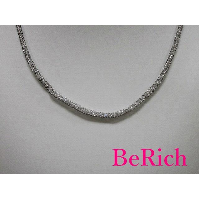 SV 925 シルバー クリスタル メッシュ ネックレス ペンダント SILVER ジュエリー アクセサリー 【中古】dgs2480