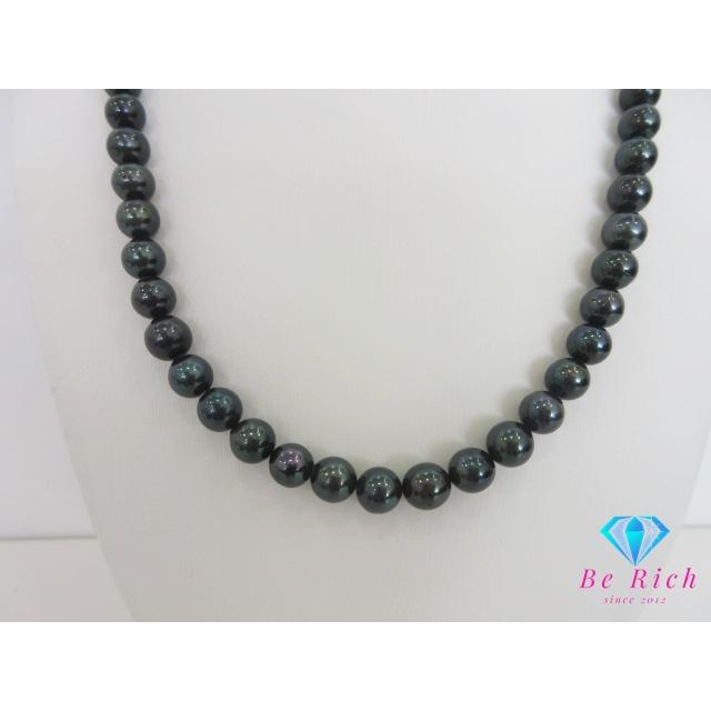 鑑別書付 アコヤ 黒 真珠 パール 7.5 - 8mm 珠 ネックレス イヤリング