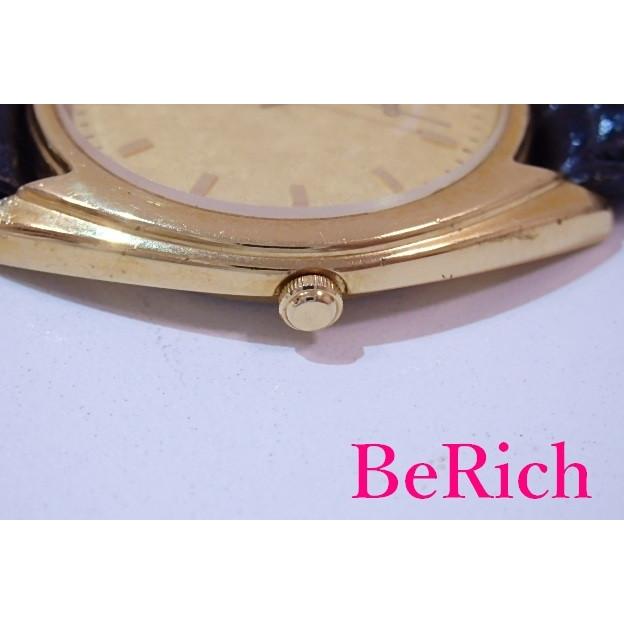 セイコー SEIKO メンズ 腕時計 V701-7A10 ゴールド 文字盤 SS レザー