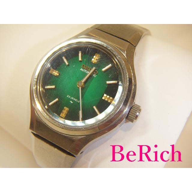 レディース 稼働品 レディース SEIKO 自動巻き 腕時計 緑文字盤 2411-0060