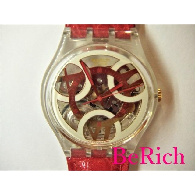 スウォッチ Swatch レディース 腕時計 アイボリー 文字盤 スケルトン 樹脂 赤 レッド レザー バンド アナログ クォーツ 中古 Ht2958 Ht2958 ビーリッチヤフー店 通販 Yahoo ショッピング